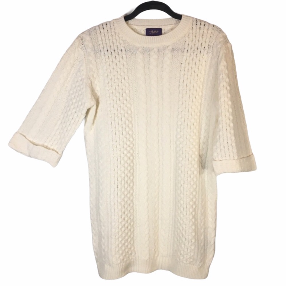 Women's Cream Cable Knit Sweater